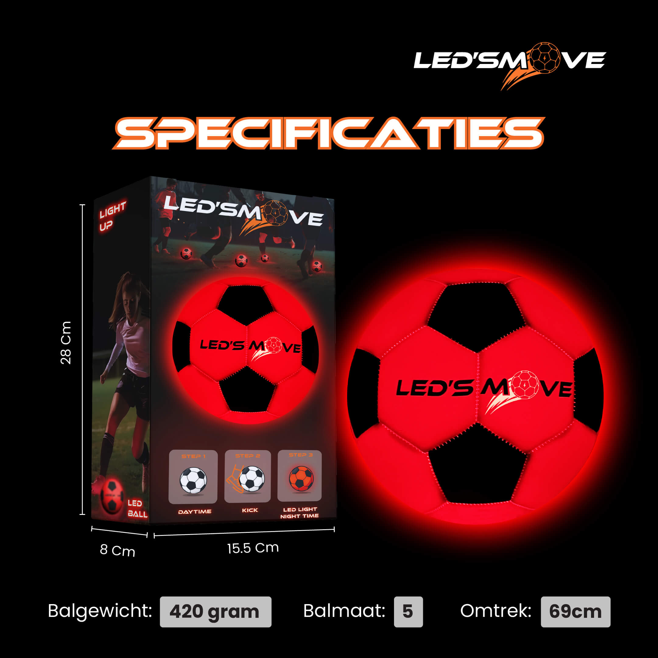 Lichtgevende Voetbal LedsMove ™ - LedsMove