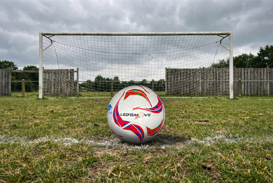 LED's Move voetbal overdag voor het doel